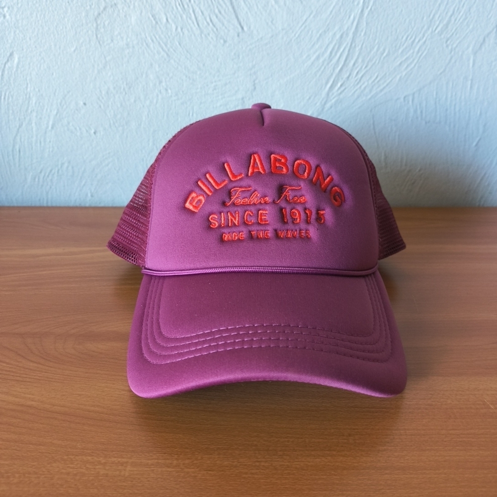 Billabong Burgundy Mesh Trucker Hat Cap